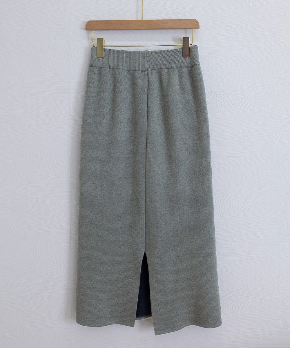 裏起毛ニットスカート 厚手タイトスカート 詳細画像37