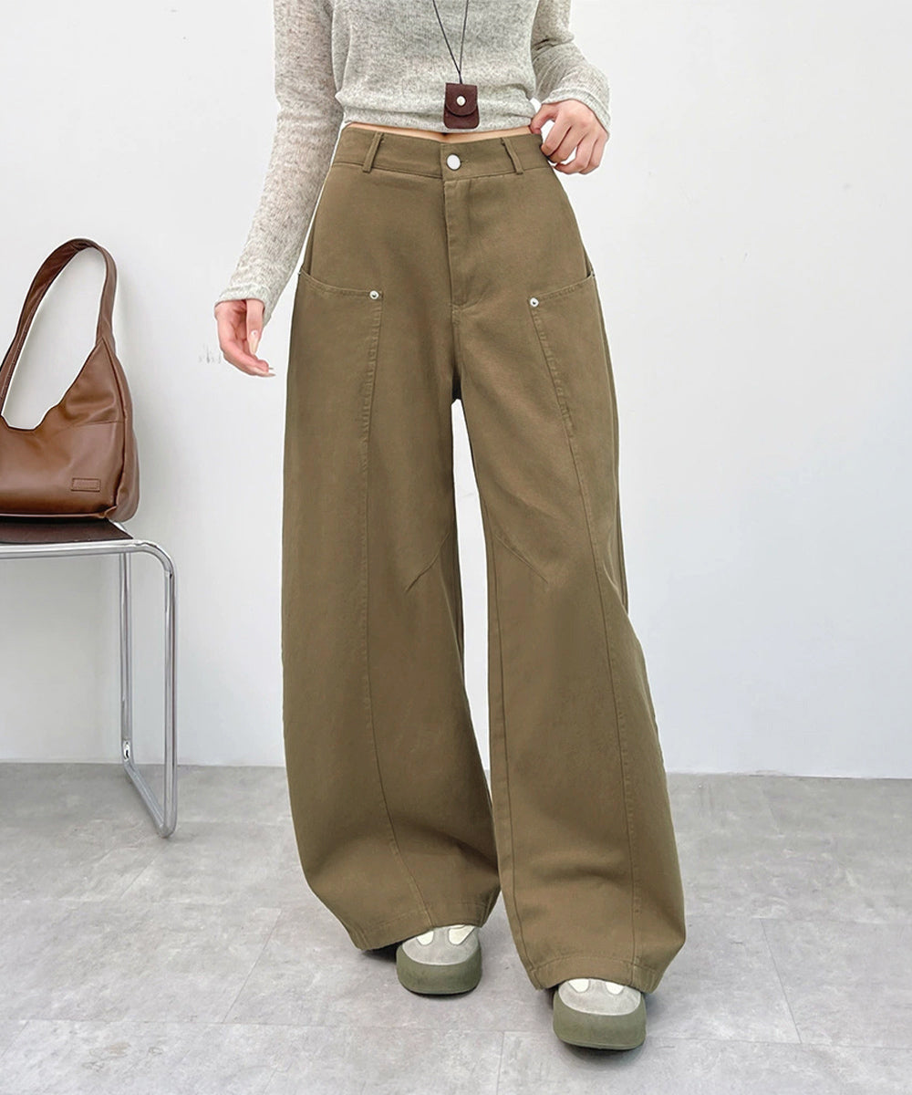 ハイウエストバレルパンツ美脚カーブパンツ