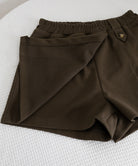 プリーツキュロットパンツ ウール風 秋冬