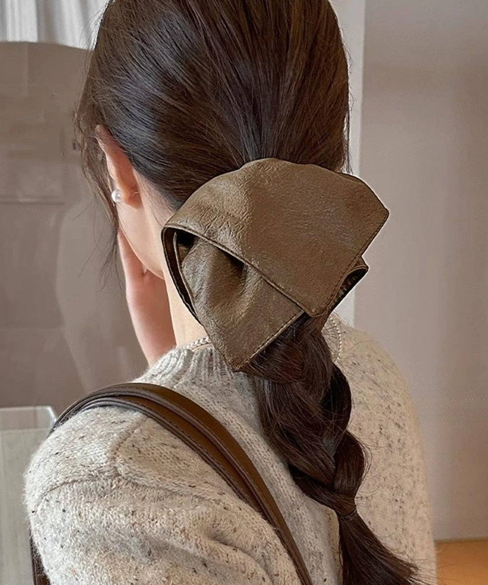 フェイクレザーシュシュ レトロ ヘアゴム