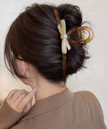 バンスクリップ大人 ヘアクリップおしゃれ 大人女子 韓国風 リボンヘアクリップ きれいめ大きめモチーフシンプルかわいい ヘアアクセサリー使いやすいしっかりホールド 95FASHI-005