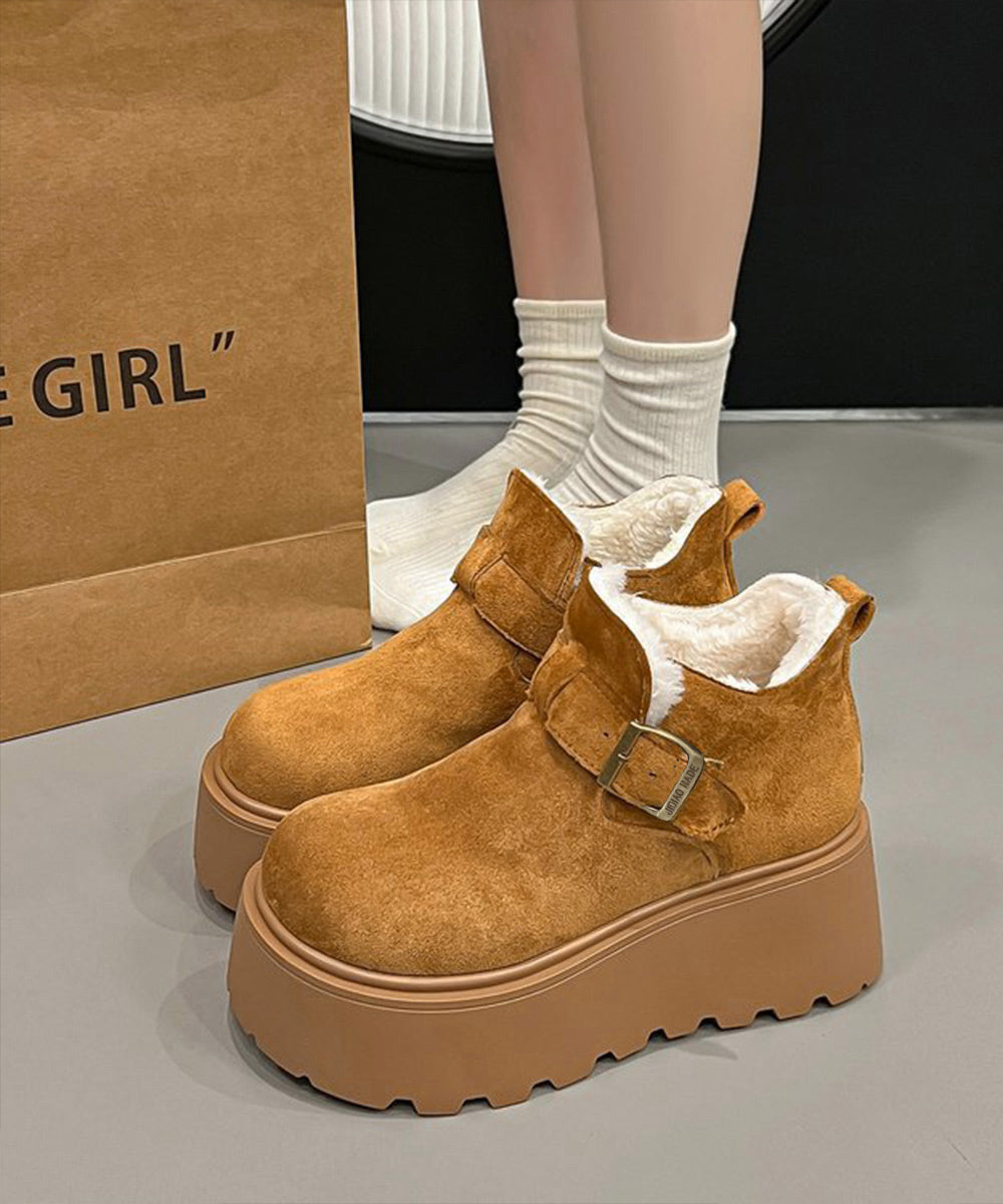 厚底ムートンブーツボアショートブーツ防寒