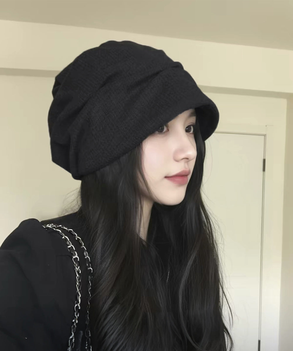 コーデュロイボリュームキャスケット韓国風