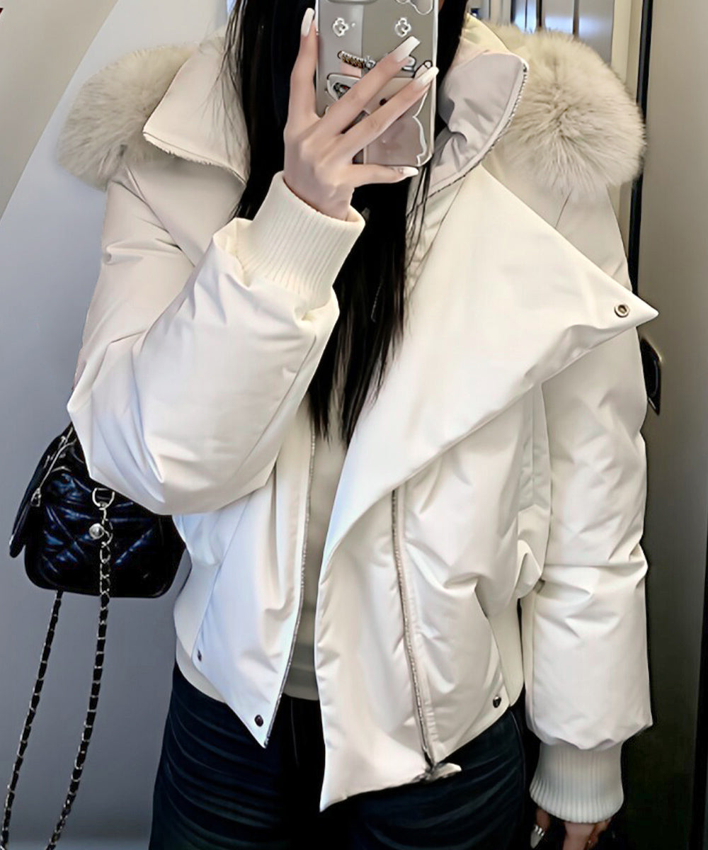 ファー付き中綿ジャケットショートブルゾン