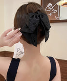 ヘップバーン風 ヘアクリップ レディース C*黒クリスタル
