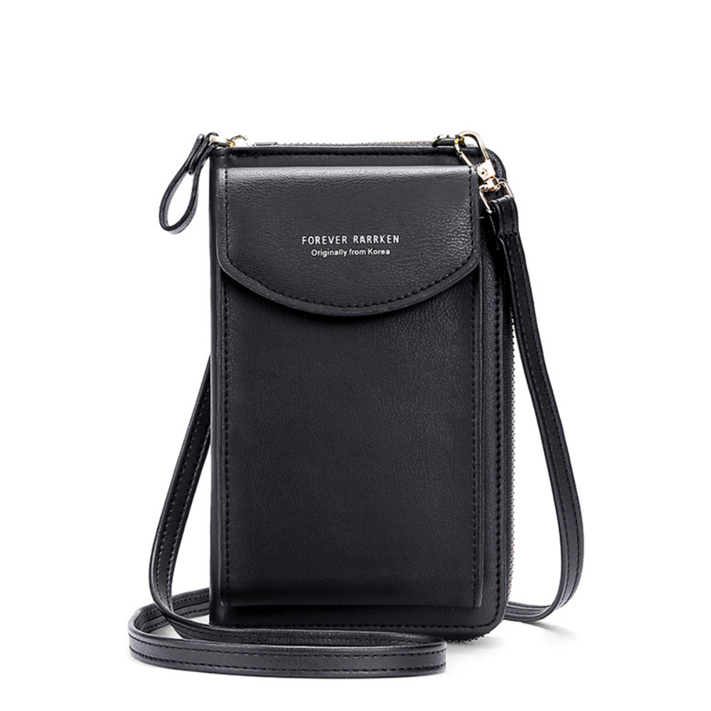 スマホショルダーバッグ 縦型 ミニポーチ ブラック