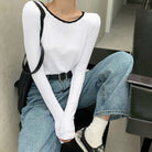 長袖Tシャツ レディース秋服 カットソー ホワイト