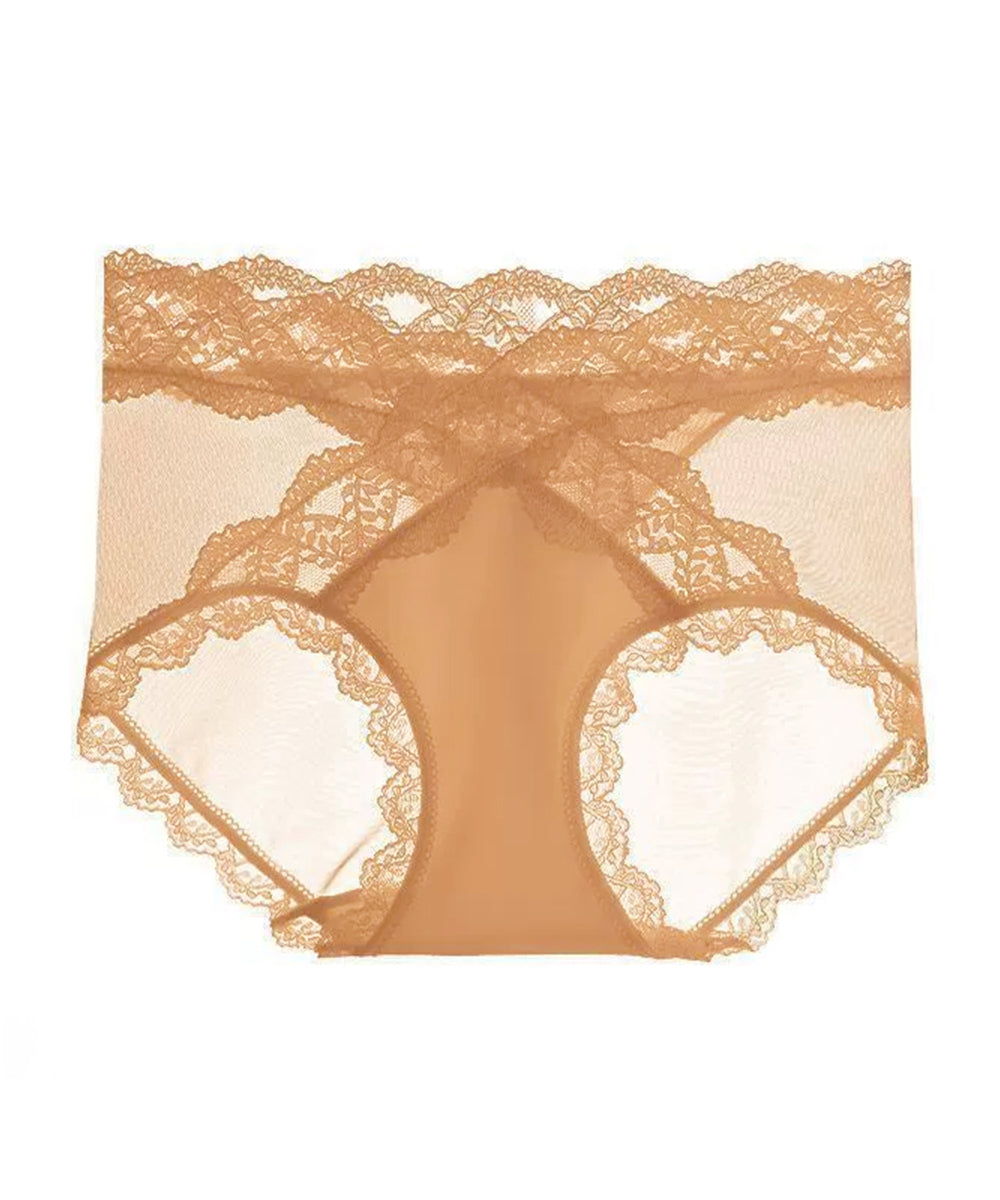 レースショーツ 透け 下着 美尻ショーツ オレンジ