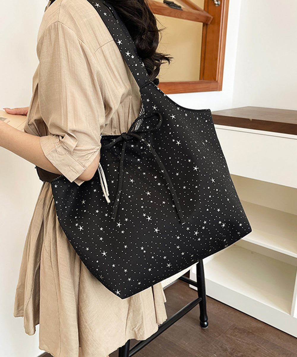 きらめく星柄 リボントートバッグ 軽量 レディース 肩掛けバッグ 大容量 A4サイズ 可愛い ハンドバッグ 通勤かばん おしゃれ 韓国ファッション鞄 オルチャン 98XIUFENG-051