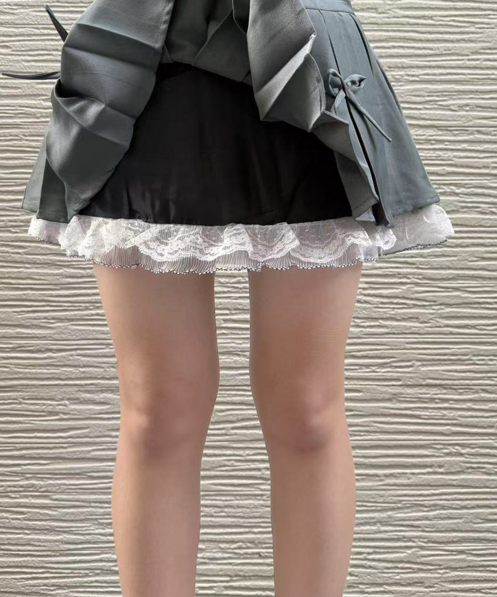 ボックスプリーツスカート ミニスカート夏 詳細画像14