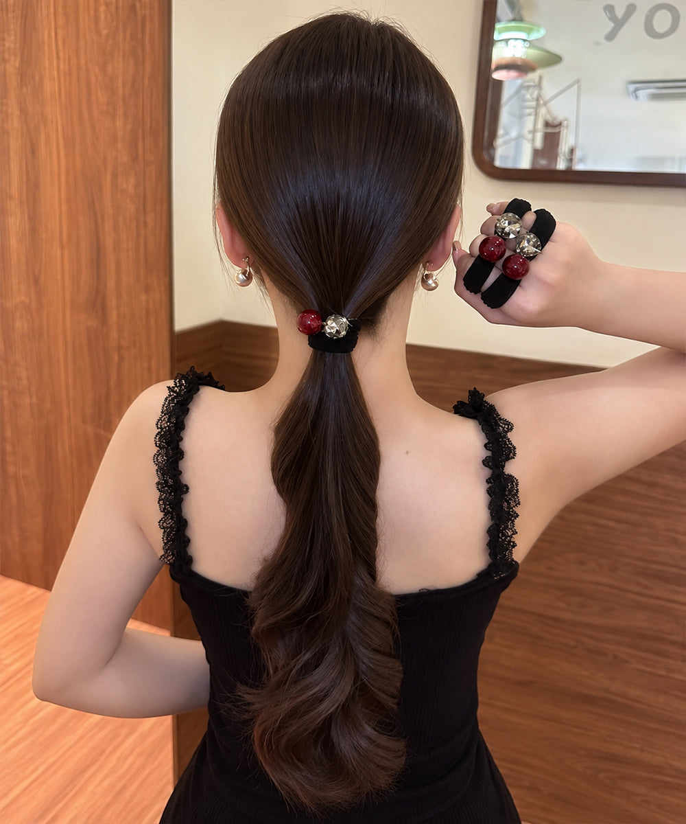 ヘアゴム 大粒パールお洒落髪飾り 韓国風 詳細画像7