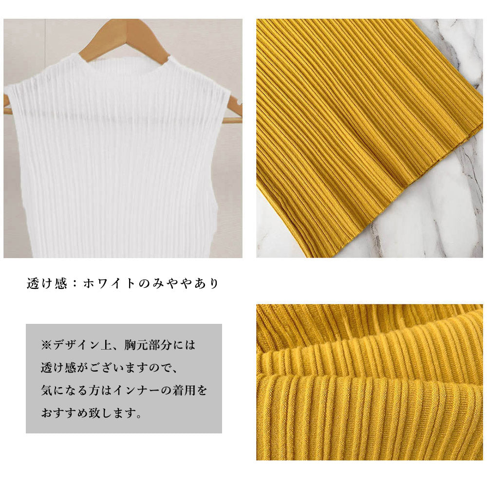 タンクトップ プチハイネック レディース 詳細画像4