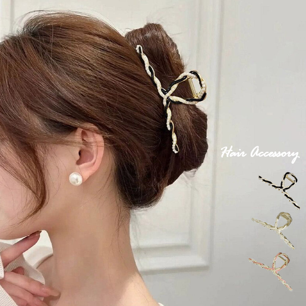 バンスクリップパール 韓国風ヘアクリップ 詳細画像1