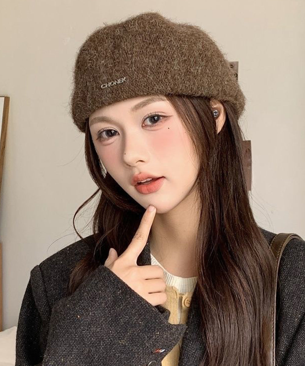 ベレー帽 起毛 英字ロゴ レディース ベレーキャップ 暖かい トレンド感 小顔 可愛い きれいめ おしゃれ カジュアル シンプル 大人 防寒 アウトドア 99BJMY-007