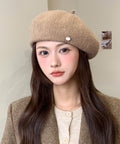 レディース ベレー帽 秋冬 飾り ベレーキャップ 防寒帽子 小顔 丸み 折りたたみ おしゃれ カジュアル シンプル 大人 トレンド感 可愛い小物 99BJMY-009