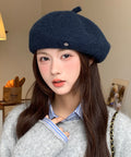 レディース ベレー帽 秋冬 飾り ベレーキャップ 防寒帽子 小顔 丸み 折りたたみ おしゃれ カジュアル シンプル 大人 トレンド感 可愛い小物 99BJMY-009