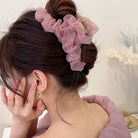 ヘアクリップ フリル バンスクリップ ピンク
