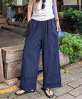 ワイドパンツ フリル レディース 春夏 アンクル丈パンツ ゆったり 薄手 ギャザー ウエストゴム リラックス 着やせ オシャレ カジュアル きれいめ 大人可愛い 99CYDZ-005