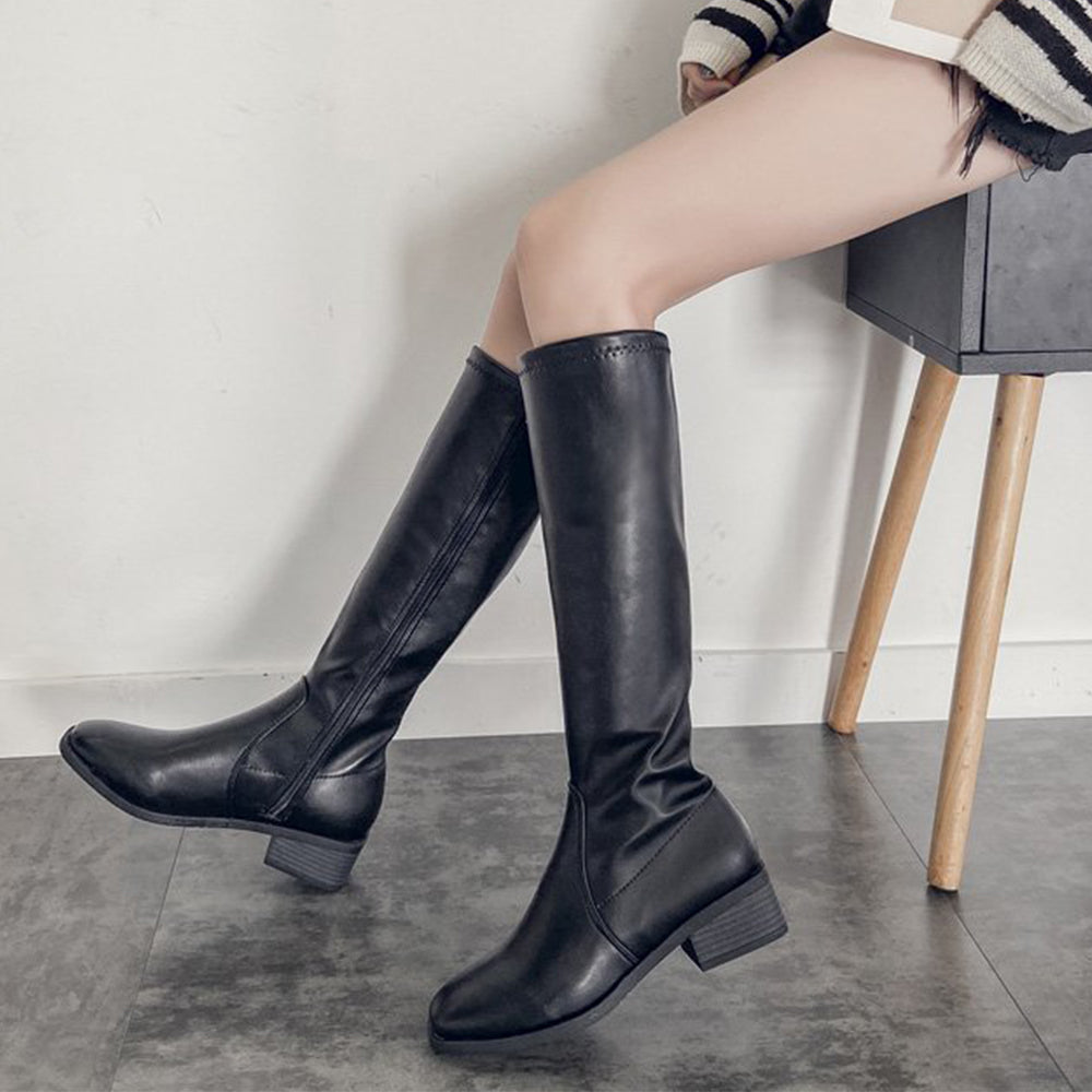 ニーハイブーツ レディース ロング丈 ブラック