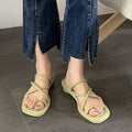 トングサンダル ローヒール ストラップ夏 グリーン