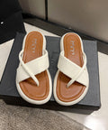 トングサンダル 厚底サンダル 美脚 夏靴 アイボリー