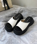 厚底サンダル ミュールサンダル 夏 美脚 ホワイト