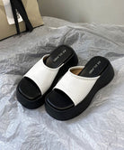 厚底サンダル ミュールサンダル 夏 美脚 ホワイト