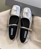 パンプス レディース バレーシューズ シルバー