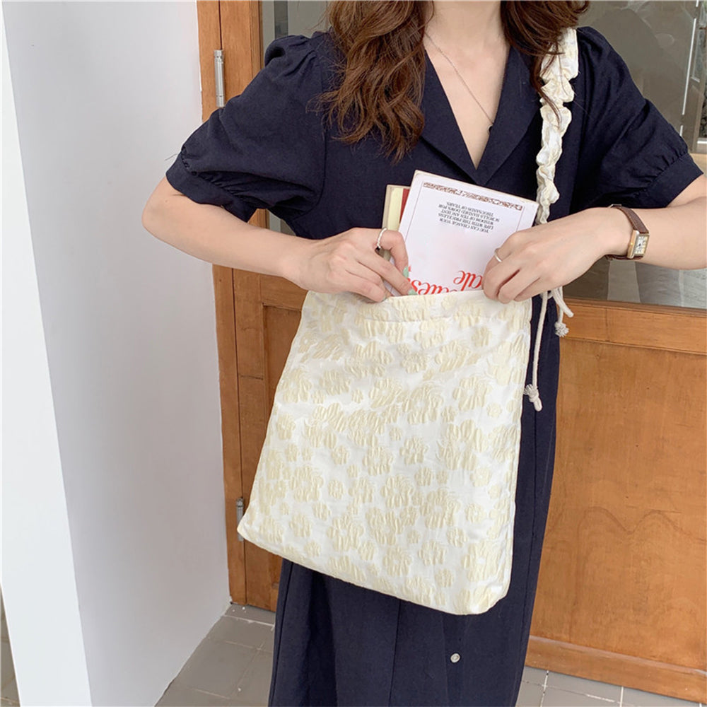 花柄トートバッグ ショルダーバッグ 軽量 ベージュ
