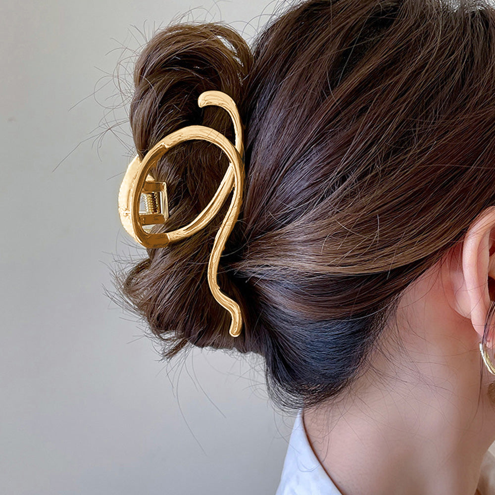 バンスクリップ ヘアクリップ まとめ髪 ゴールド