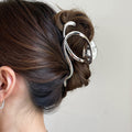 バンスクリップ ヘアクリップ まとめ髪 シルバー