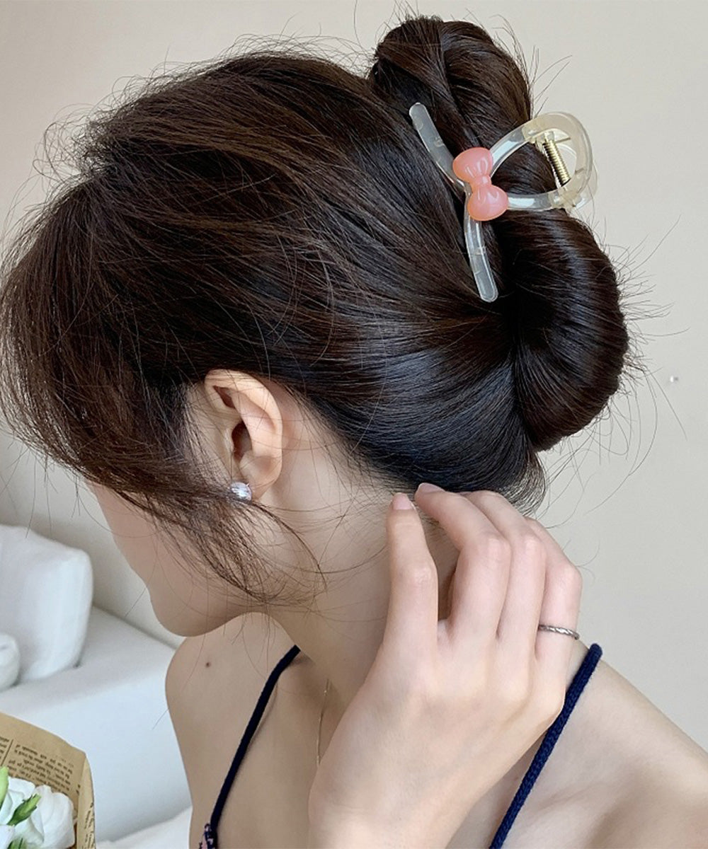 ヘアクリップ レディース リボン 韓国風 ヘアアクセサリー バンスクリップ 髪飾り 髪留め まとめ髪 オルチャン お洒落 大人 かわいい デート 雑貨グッズ 99JXSP-002