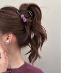 ヘアクリップ レディース リボン 韓国風 ヘアアクセサリー バンスクリップ 髪飾り 髪留め まとめ髪 オルチャン お洒落 大人 かわいい デート 雑貨グッズ 99JXSP-002