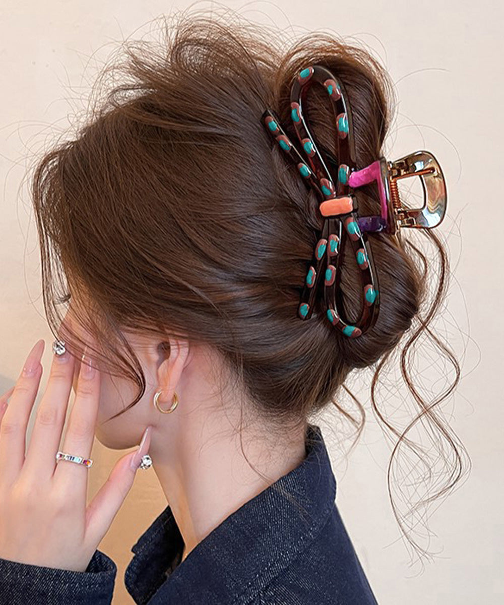 バンスクリップ ドーパミン ヘアクリップ ブルーグリーン*ドット