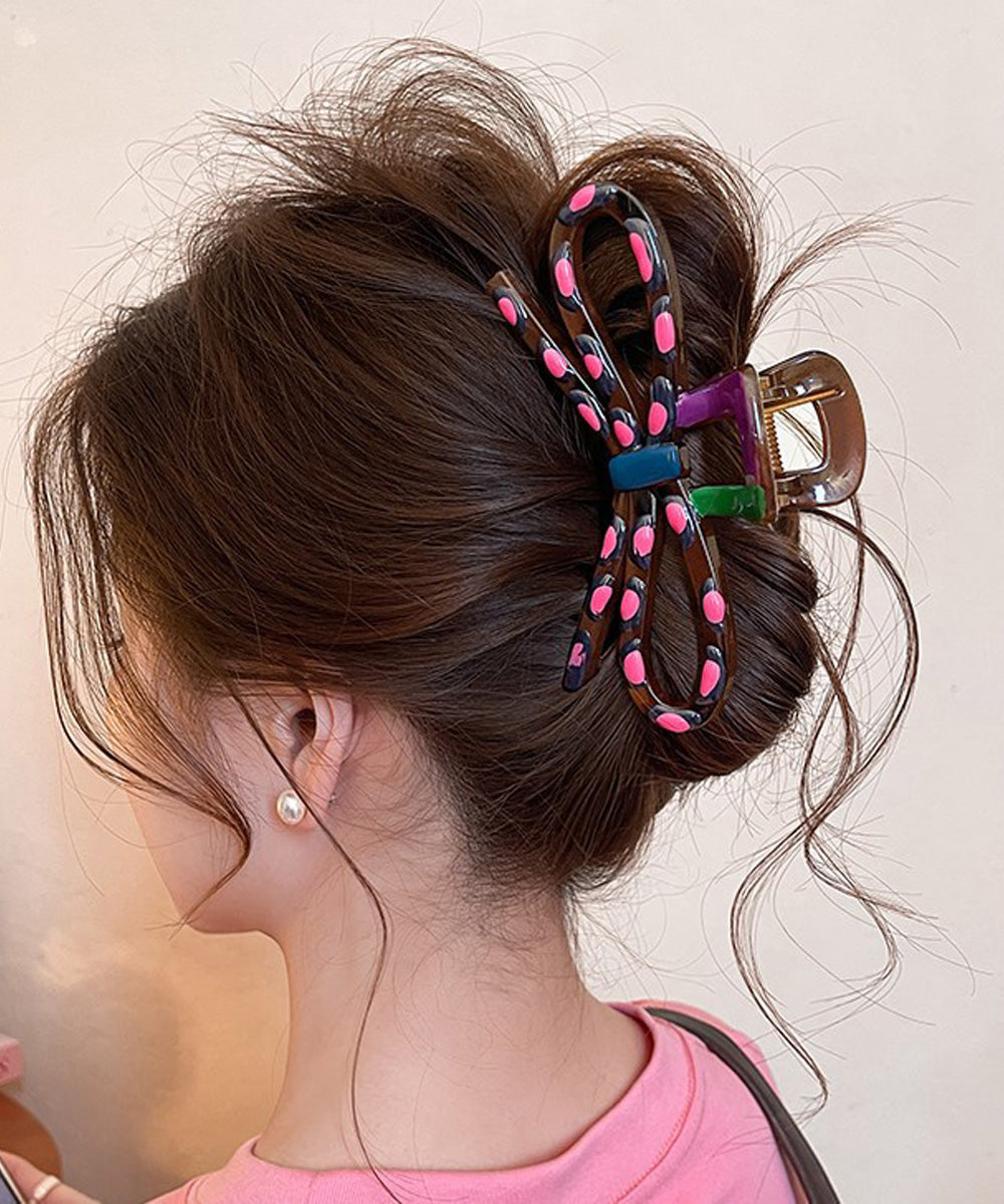 バンスクリップ ドーパミン ヘアクリップ フューシャピンク*ドット