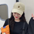 キャップ 英字ロゴ レディース 韓国 ベージュ