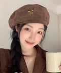 ベレー帽 レディース帽子 合金飾りレトロ ベレーキャップ 防寒帽子 暖かい 小顔 おしゃれ カジュアル シンプル 大人 トレンド感 可愛い 人気 99MHMY-027