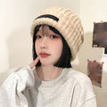 カラーニット帽子 レディース 7色 ベージュ