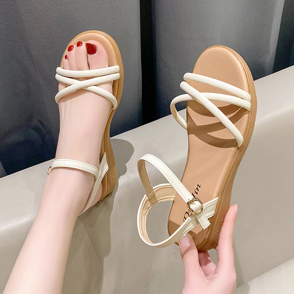 サンダル ウェッジサンダル レディース夏 アイボリー