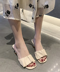 ミュールサンダル レディース 春夏 アイボリー