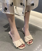 ミュールサンダル レディース 春夏 アイボリー