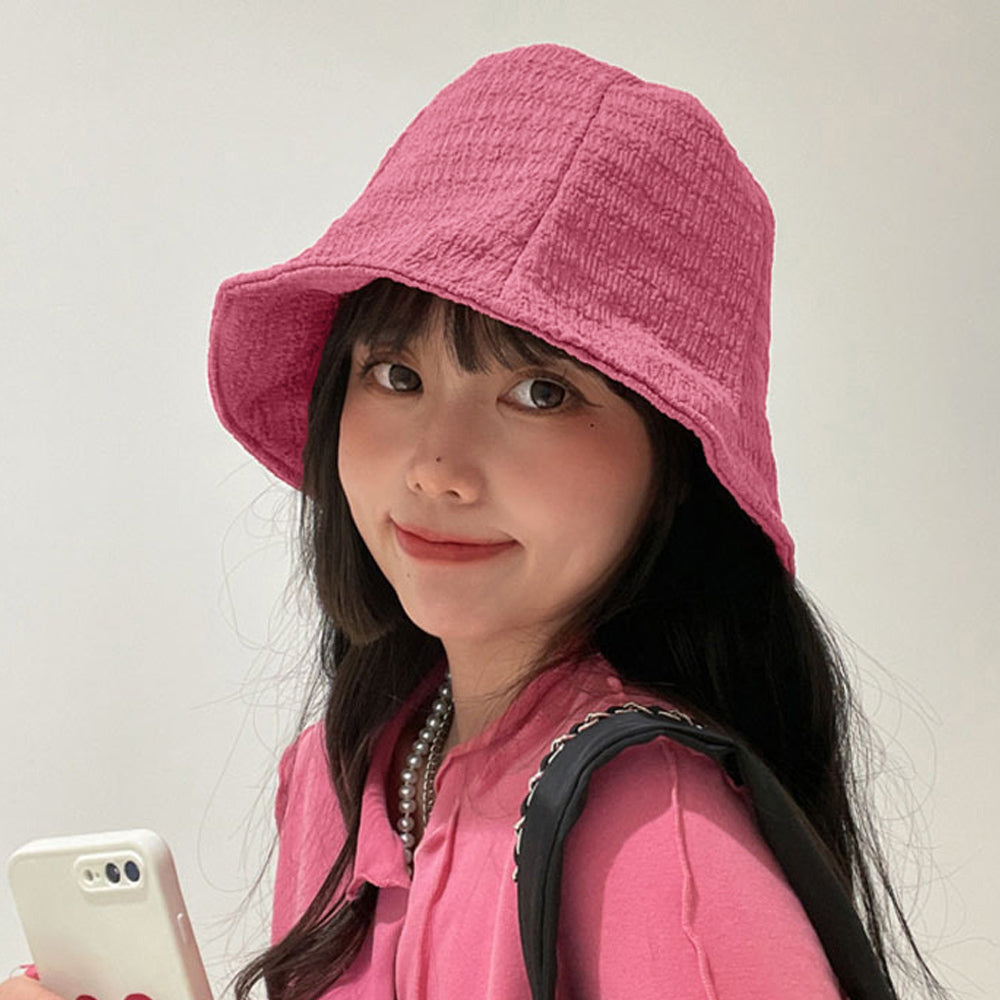 バケットハット レディース 韓国風 春夏 ラズベリーピンク