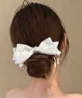 バナナクリップ ドット柄リボン 韓国風 レディース ヘアアクセサリー まとめ髪 髪留め ハーフアップ ヘアアレンジ おしゃれ 大人可愛い カジュアル プレゼント 99SXSP-001