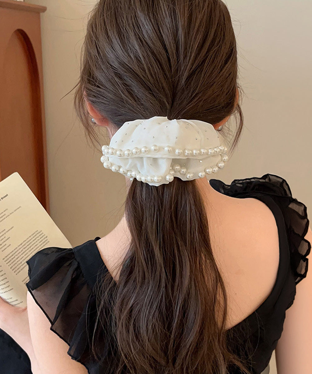 パール付きシュシュ ヘアゴム 韓国風 ヘアアクセサリー おしゃれ まとめ髪 簡単ヘアアレンジ 大人可愛い お団子ヘア ポニーテール ハーフアップグッズ 女子会 99TZSP-006