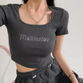 ショートTシャツ レディース 韓国風 ダークグレー