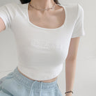 ショートTシャツ レディース 韓国風 ホワイト