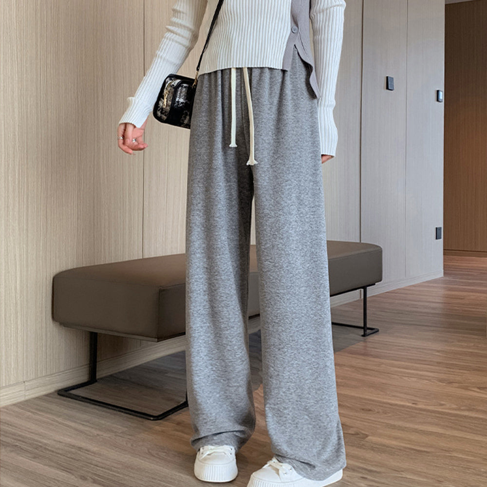 セミワイドパンツ 秋冬ルームウェア 韓国 グレー