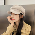 キャスケット 帽子 レディース 韓国風 ベージュ