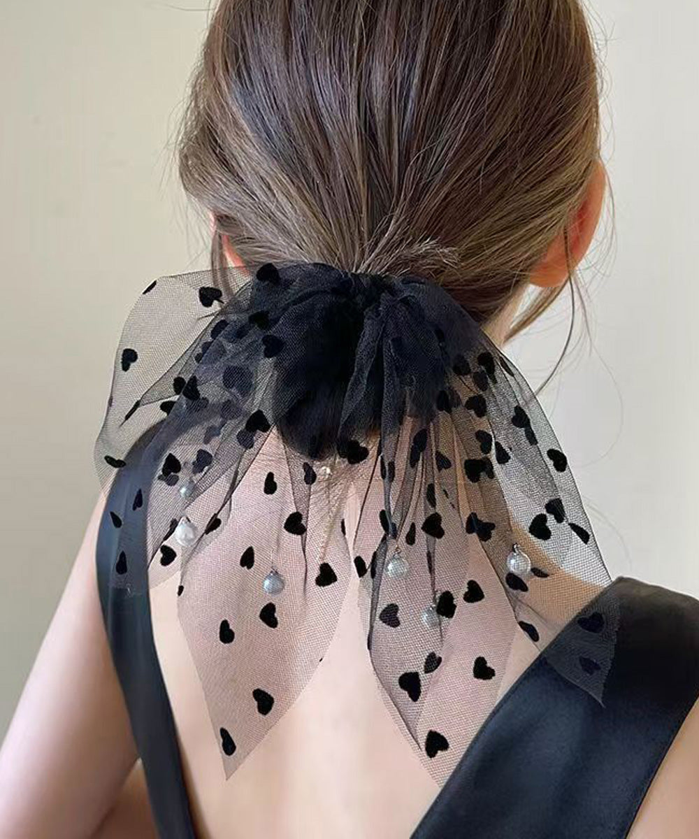チュールシュシュ ハート 韓国風ヘアゴム レディース ヘアアクセサリー フェイクパール まとめ髪 髪留め おしゃれ カジュアルまとめ髪 ヘアアレンジグッズ 発表会 99XHSP-002