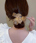 バンスクリップ リボン ヘアクリップ レディース ヘアアクセサリー ハーフアップ 髪留め ヘアアレンジ 大人可愛い 韓国風 オフイスカジュアル おしゃれ 小物 99XHSP-003